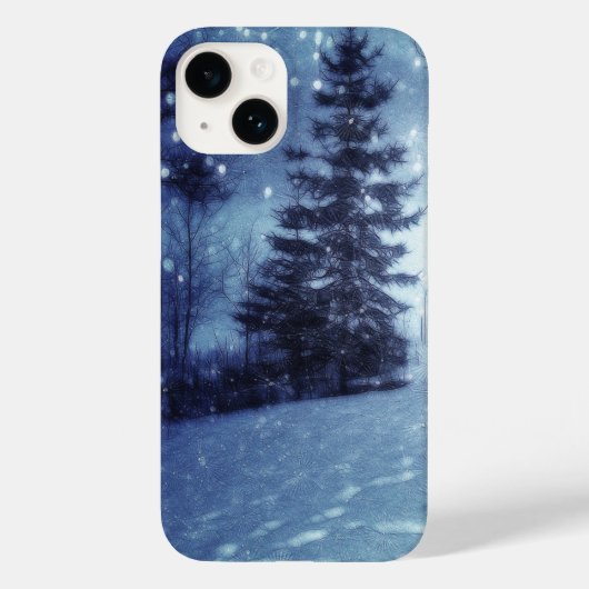 ブルームーンライトマジカルフォレストウィンターシーン Case-Mate iPhoneケース (裏面)