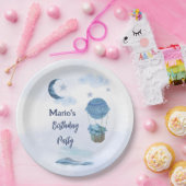 ブルームーンリトルゾウの誕生日の男の子 ペーパープレート (パーティー)