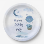 ブルームーンリトルゾウの誕生日の男の子 ペーパープレート (正面)