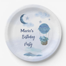 ブルームーンリトルゾウの誕生日の男の子 ペーパープレート