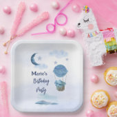 ブルームーンリトルゾウの誕生日の男の子 ペーパープレート (パーティー)