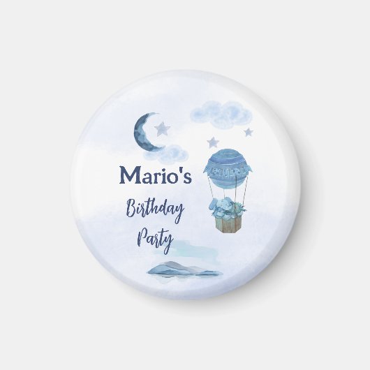 ブルームーンリトルゾウの誕生日の男の子 マグネット (正面)