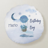 ブルームーンリトルゾウの誕生日の男の子 ラウンドクッション (裏面)