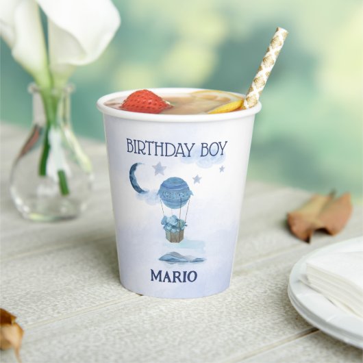 ブルームーンリトルゾウの誕生日の男の子 紙コップ (インサイチュ)