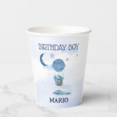ブルームーンリトルゾウの誕生日の男の子 紙コップ (裏面)
