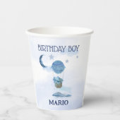 ブルームーンリトルゾウの誕生日の男の子 紙コップ (正面)
