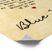 ブルームーンヴィンテージハートソングリリックウォールアートプリント ポスター (角)