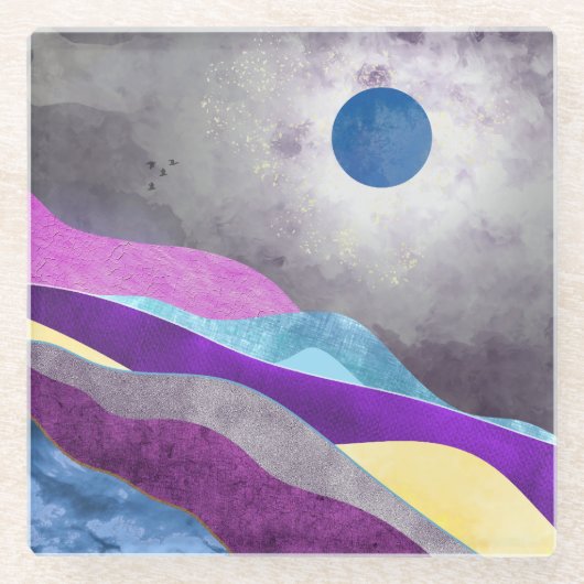 ブルームーン ガラスコースター (正面)