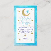 ブルームーン&スターズおむつラッフルチケット-ベビーショー エンクロージャーカード (正面)