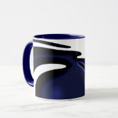 ブルームーン：抽象芸術ブルーとホワイト マグカップ (正面左)