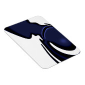 ブルームーン:抽象芸術ブルーとホワイト マグネット (右側)