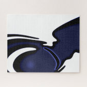 ブルームーン：抽象芸術ブルー、ホワイト、ブラック ジグソーパズル (横)