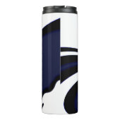 ブルームーン：抽象芸術ブルー、ホワイト、ブラック タンブラー (裏面)