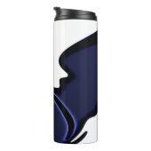 ブルームーン：抽象芸術ブルー、ホワイト、ブラック タンブラー (回転右)