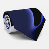 ブルームーン:抽象芸術ブルー、ホワイト、ブラック ネクタイ (ロール)