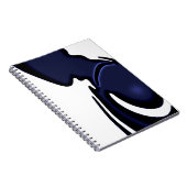 ブルームーン:抽象芸術ブルー、ホワイト、ブラック ノートブック (右側)