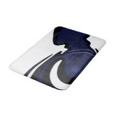 ブルームーン：抽象芸術ブルー、ホワイト、ブラック バスマット (アングル)