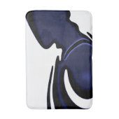 ブルームーン：抽象芸術ブルー、ホワイト、ブラック バスマット (正面縦)