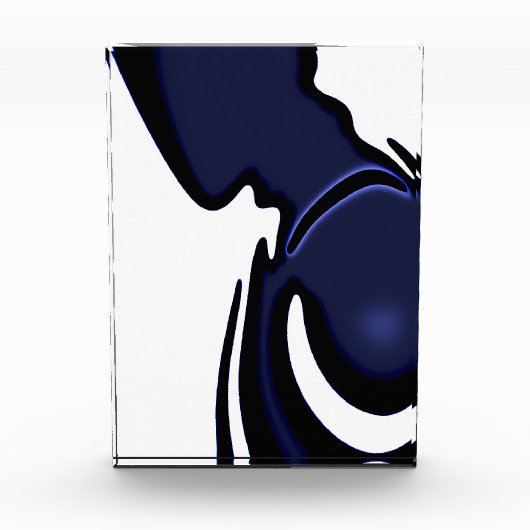 ブルームーン：抽象芸術ブルー、ホワイト、ブラック フォトブロック (正面)