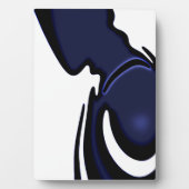 ブルームーン：抽象芸術ブルー、ホワイト、ブラック フォトプラーク (正面)