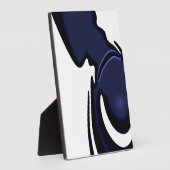 ブルームーン：抽象芸術ブルー、ホワイト、ブラック フォトプラーク (側面)