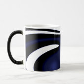 ブルームーン：抽象芸術ブルー、ホワイト、ブラック モーフィングマグカップ (左)