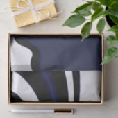 ブルームーン：抽象芸術ブルー、ホワイト、ブラック 薄葉紙 (ギフト)