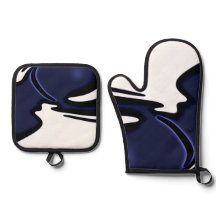 ブルームーン：抽象芸術ブルー、ホワイト、ブラック