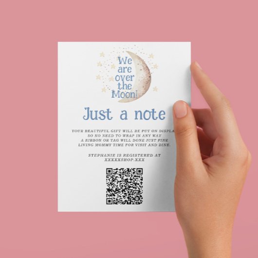 ブルームーンJust a Noteベビーシャワー エンクロージャーカード