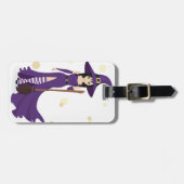 ブルーム付き紫の魔女 ラゲッジタグ (正面横)
