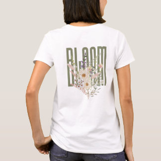ブルーム フラワー タイポグラフィー カントリーテイスト Tシャツ