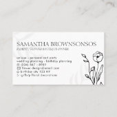 ブルーム & フルーリッシュ: ファインアート フラワーデザイン 名刺 (裏面)