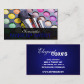 ブルーメイクアップアーティストパレットビジネスカード 名刺 (正面/裏面)