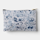 ブルーメイクアップ化粧品バッグヒョウ柄チーズ アクセサリーポーチ (裏面)