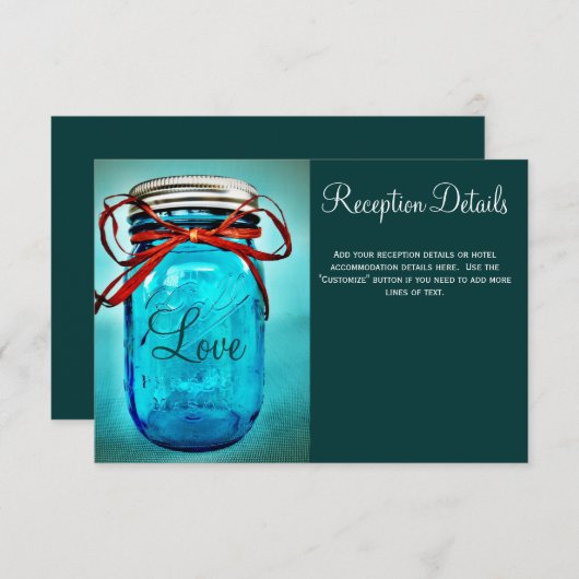 ブルーメイスンジャールカントリーウェディング披露宴カード エンクロージャーカード (正面/裏面)