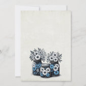 ブルーメイスンジャー花赤ちゃんシャワー 招待状 (裏面)