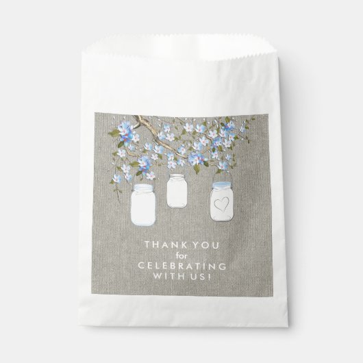 ブルーメイスンジャー赤ちゃんシャワー フェイバーバッグ (正面)