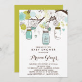 ブルーメイソンお洒落ジャースベビーシャワー招待状 招待状 (正面/裏面)