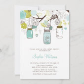 ブルーメイソンジャースと春の花ベビーシャワー 招待状 (裏面)