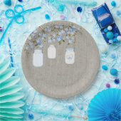 ブルーメイソンジャールバーラップボーイズ赤ちゃんシャワー ペーパープレート (パーティー)