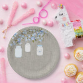 ブルーメイソンジャールバーラップボーイズ赤ちゃんシャワー ペーパープレート (パーティー)