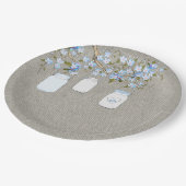 ブルーメイソンジャールバーラップボーイズ赤ちゃんシャワー ペーパープレート (アングル)