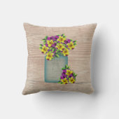 ブルーメイソンジャールパンジー枕 クッション (裏面)