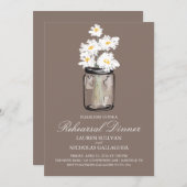 ブルーメイソンジャー&ホワイトデイジーリハーサルディナー 招待状 (正面/裏面)