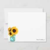 ブルーメイソン·ジャー·ヒパーソナライズされたングラー ノートカード (正面)