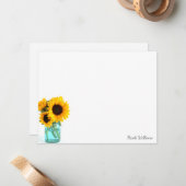 ブルーメイソン·ジャー·ヒパーソナライズされたングラー ノートカード (正面/裏面インサイチュ)