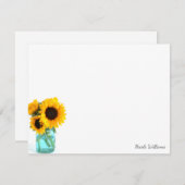 ブルーメイソン·ジャー·ヒパーソナライズされたングラー ノートカード (正面/裏面)