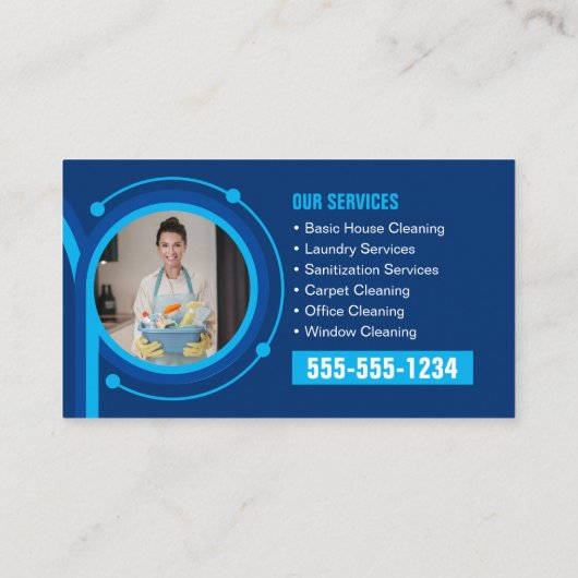 ブルーメイドハウスクリーニングのサービス清掃 名刺 (裏面)