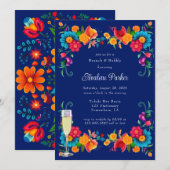 ブルーメカラフルキシカンフィエスタブランチ&バブリー 招待状 (正面/裏面)