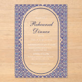 ブルーメキシカンタラベラスペインのリハーサルディナー アクリル招待状 (正面)